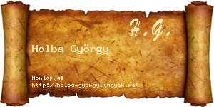 Holba György névjegykártya